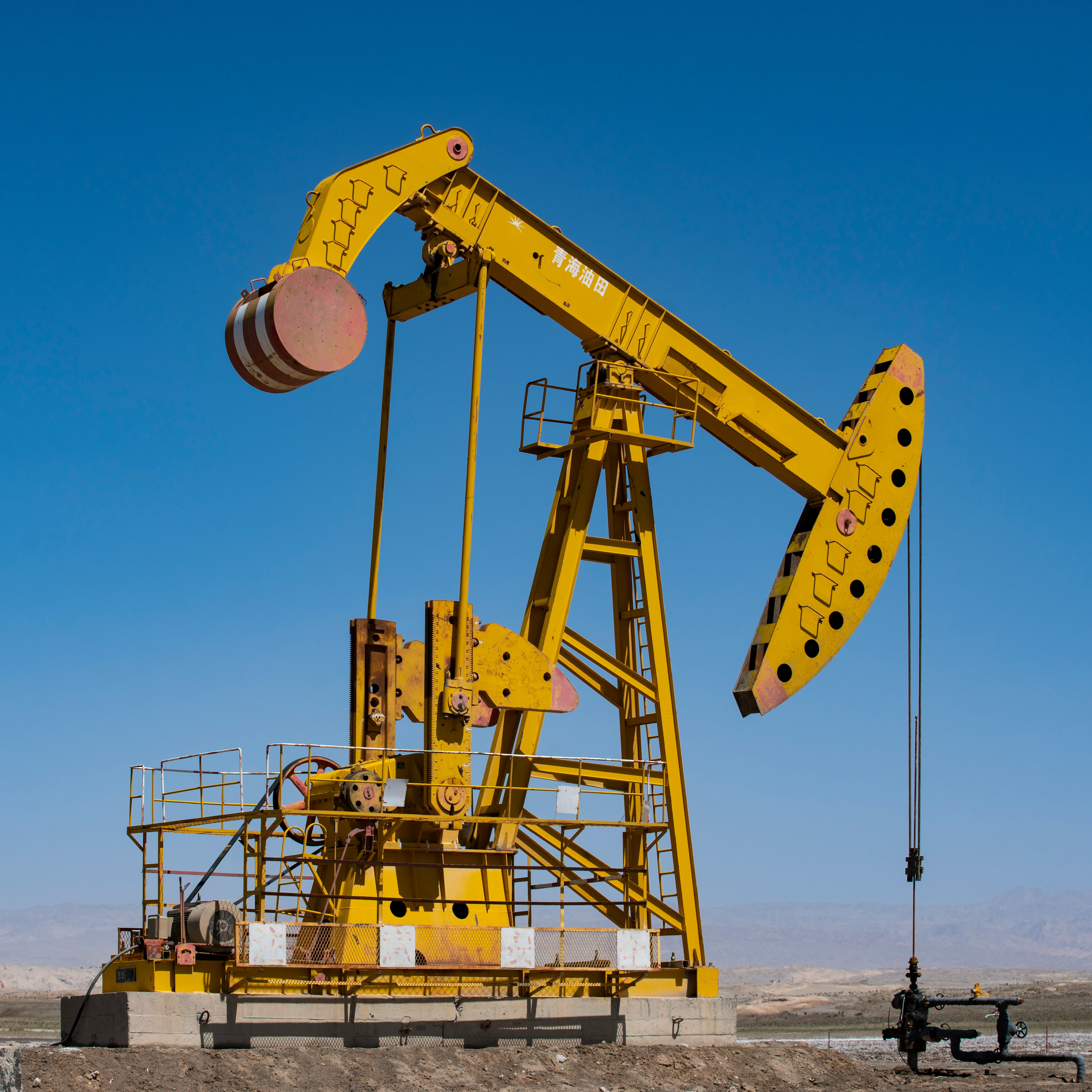 Oil pumpjack in the field